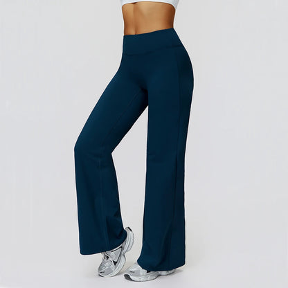 Women High Waist Wide Leg Pants Leggings Fitness Bell-bottoms Yoga Flared Leggings Push Up Gym Workout Flared Pants Sportswear