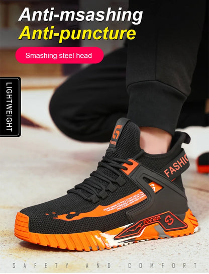 Botas de seguridad de caña alta para hombre, calzado de protección, zapatos de trabajo con puntera de acero, zapatos de seguridad antiperforación para hombre y mujer, botas de seguridad para el trabajo.