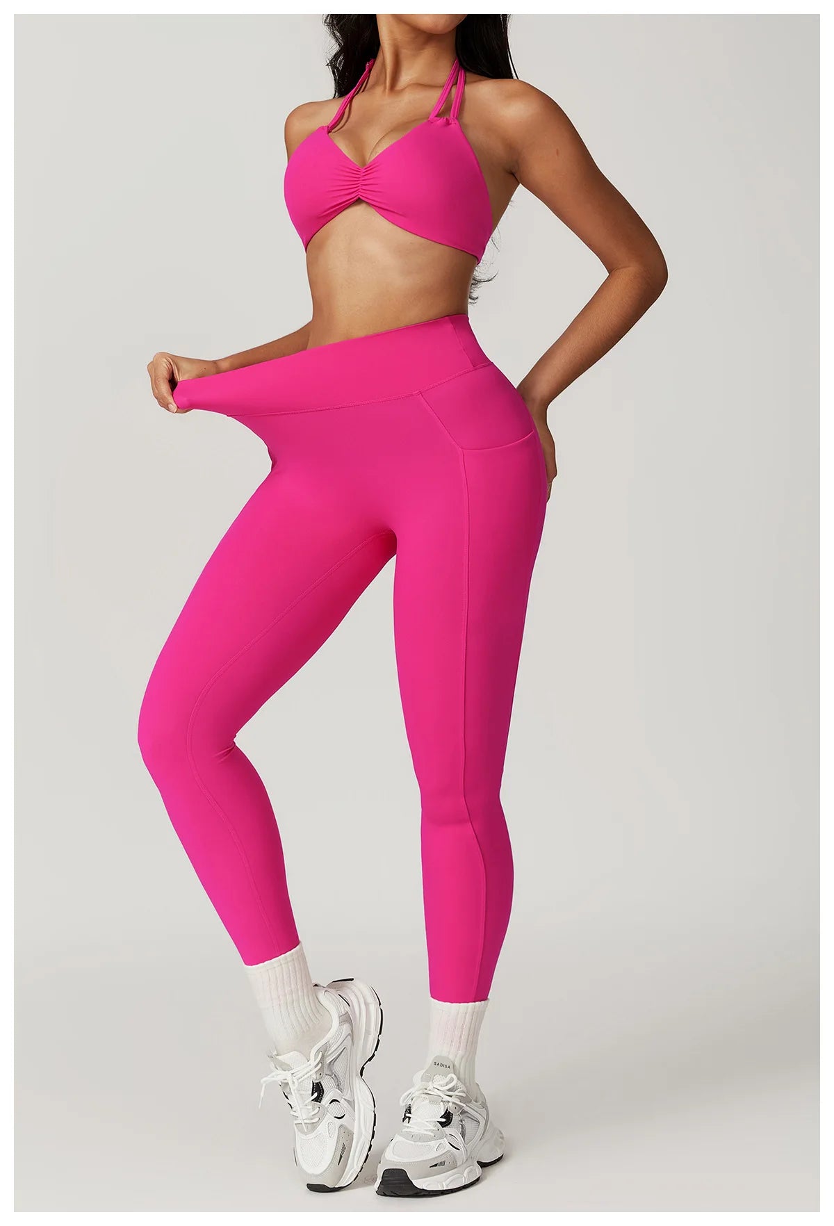 V-shaped Back Yoga Pants High Waist Leggings Gym Workout Tights Sport Women Fitness Female Legging Tummy Control Running Tights