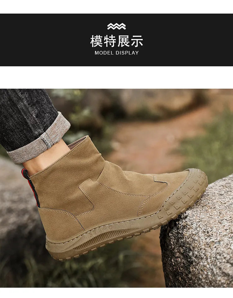 Botas Martin de caña alta para hombre, nuevo calzado de otoño, transpirables, de tendencia, versátiles, antideslizantes, para uso casual y laboral.