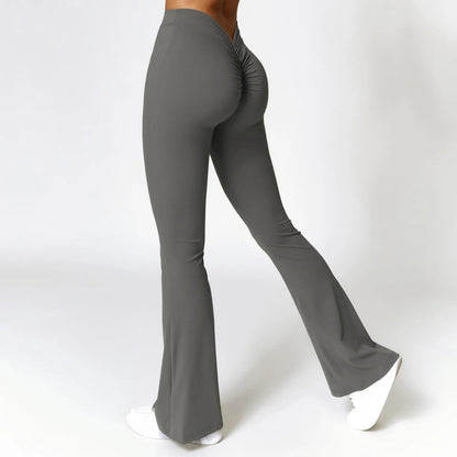 Pantalones de yoga de cintura alta y pernera acampanada para mujer, pantalones de pierna ancha para mujer, pantalones deportivos para gimnasio, entrenamiento físico, pantalones acampanados para baile latino.
