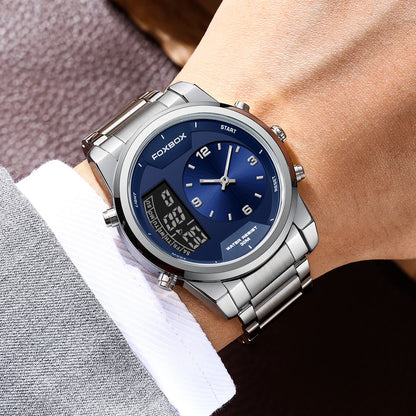 LIGE - Reloj digital de moda para hombre, deportivo, informal, resistente al agua, de cuarzo, cronógrafo de lujo, marca FOXBOX