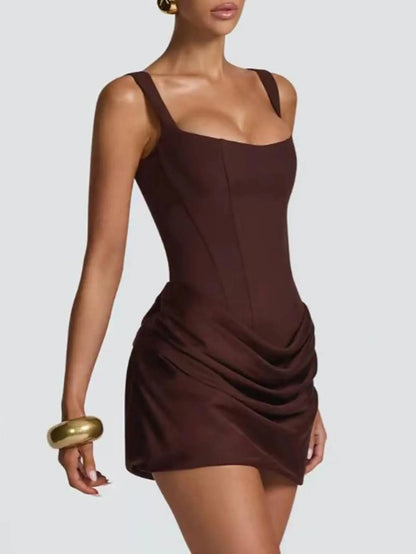 Sexy backless slip folds white summer dress women elegant birthday party dresses woman bodycon evening short dresses vestidos