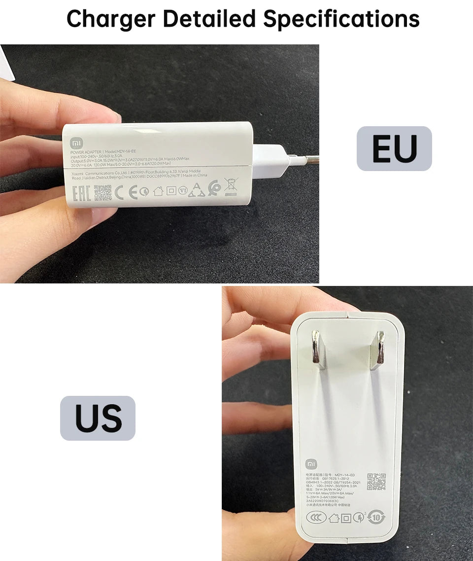 Cargador original Xiaomi de 120 W con conector tipo C y carga rápida GaN. Compatible con Xiaomi Mi 17, 14 Pro, 13t, Poco F7 Ultra, F4 GT y Redmi Note 13 Pro+.