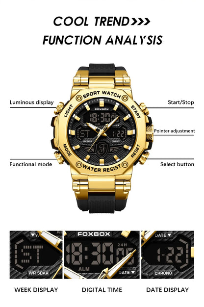 Relojes militares de lujo para hombre LIGE 2024, marca superior, resistentes al agua 5 bar, deportivos, de cuarzo con LED, para hombre, Relogio Masculino.
