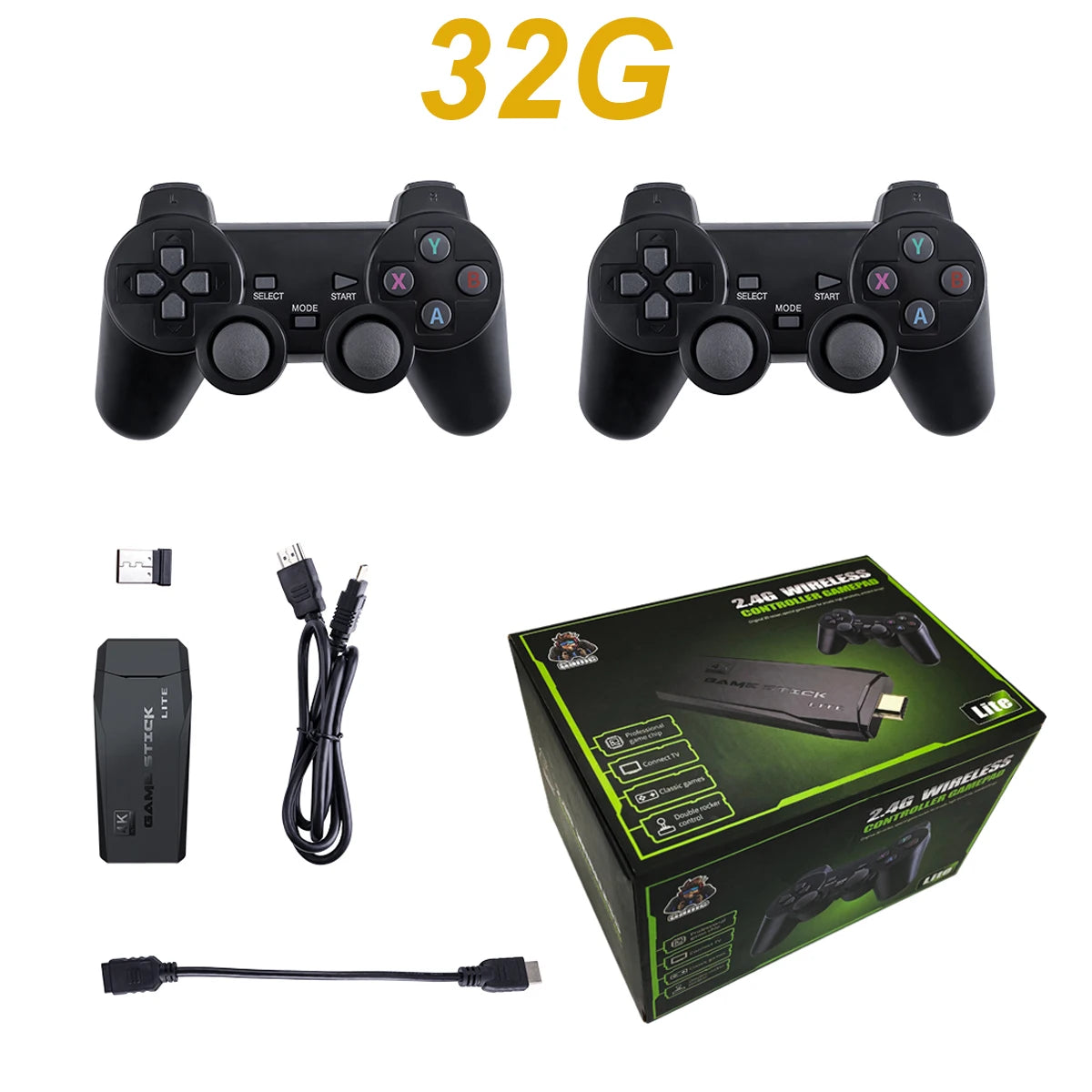 Consola de videojuegos de 64 GB con 20.000 juegos integrados, consola portátil retro, mando inalámbrico, reproductor de juegos para niños, regalos de Navidad