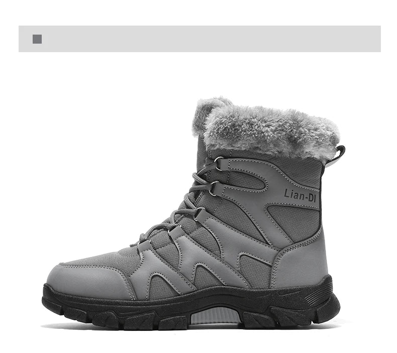 Nuevas botas de invierno para hombre, cálidas y afelpadas, hasta media pantorrilla, para exteriores, antideslizantes, impermeables, para nieve, zapatos de algodón a la moda para hombre.