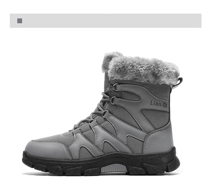 Nuevas botas de invierno para hombre, cálidas y afelpadas, hasta media pantorrilla, para exteriores, antideslizantes, impermeables, para nieve, zapatos de algodón a la moda para hombre.