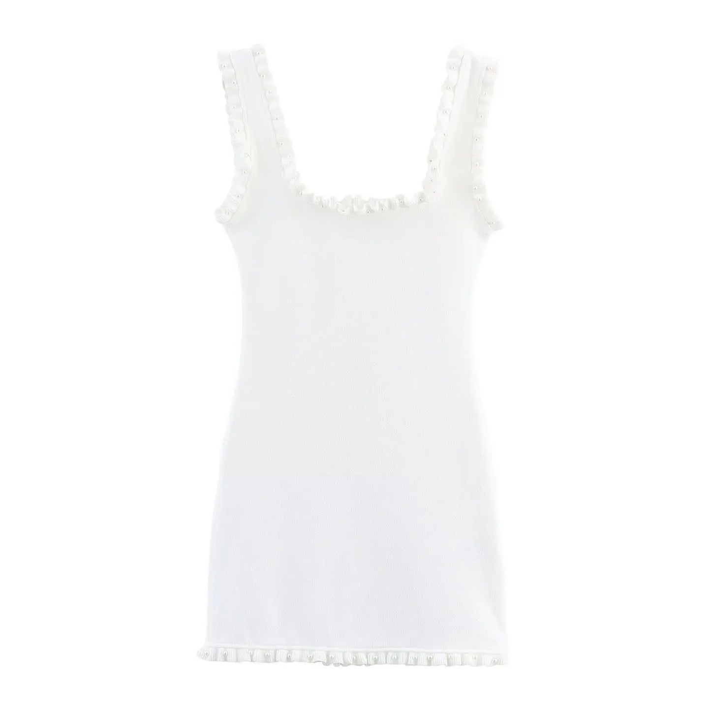 Vestido de verano sexy y ajustado para mujer HH, 2 colores lisos, cuello cuadrado, sin mangas, espalda descubierta, decoración floral.