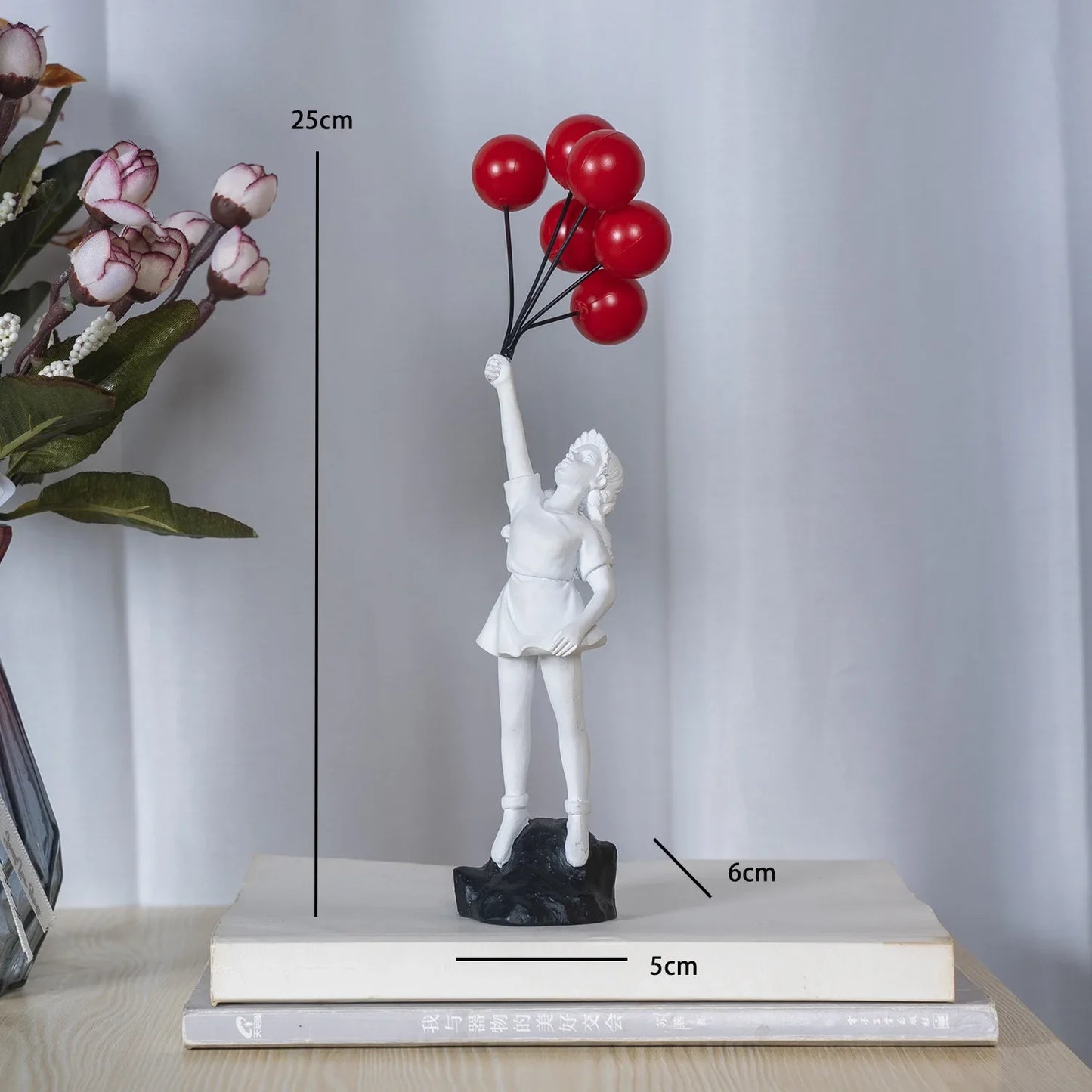 Decoración del hogar, decoración de la habitación, escultura creativa de globo de amor para niña, adornos abstractos modernos para el hogar, escritorio, estudio, oficina.