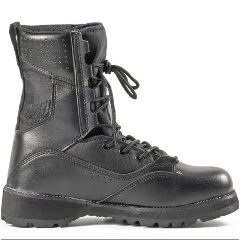 Botas altas de trabajo para hombre, color arena, negro, verde militar, para senderismo, entrenamiento y actividades al aire libre. Tallas 38 a 46.