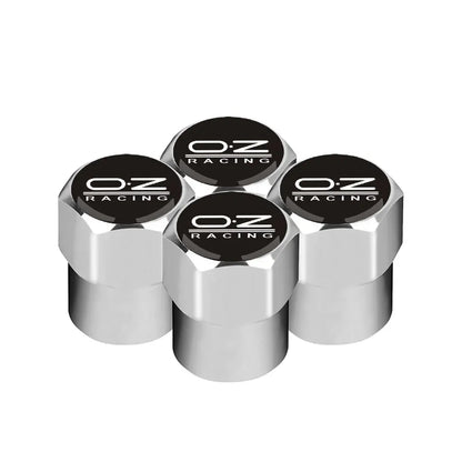 4 pegatinas universales para coche, tapas de válvula de neumático de rueda de metal, accesorios para bicicleta, funda para el logotipo de OZ Racing.