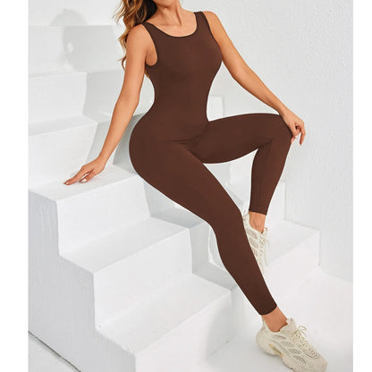 Conjunto deportivo de una pieza para mujer, ropa de entrenamiento de yoga, mono deportivo elástico, monos de entrenamiento para mujer