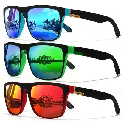 Gafas de sol deportivas de moda, polarizadas, con protección UV, personalizadas, con montura cuadrada de metal, para hombre y mujer, con protección UV400.