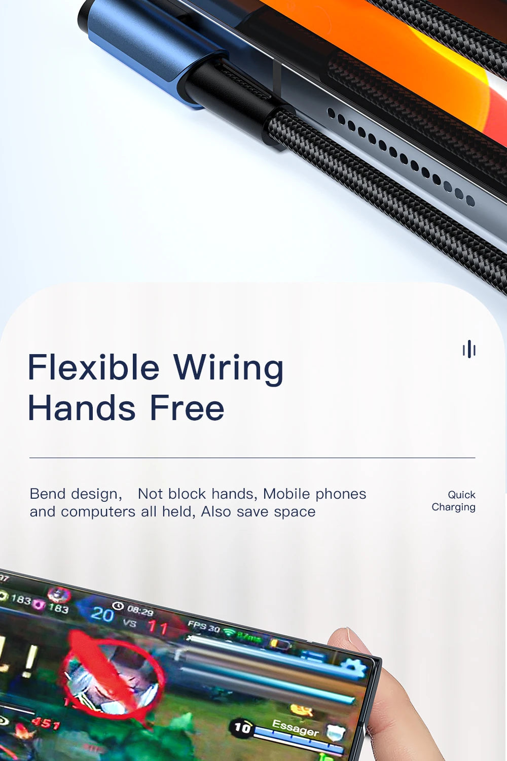 Cable USB tipo C a USB tipo C Essager de 100 W con ángulo de 90 grados para iPad, MacBook Pro, Xiaomi, Samsung y Huawei, carga rápida tipo C.