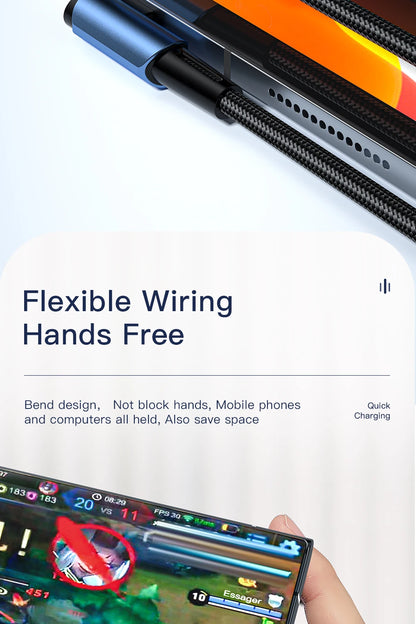 Cable USB tipo C a USB tipo C Essager de 100 W con ángulo de 90 grados para iPad, MacBook Pro, Xiaomi, Samsung y Huawei, carga rápida tipo C.