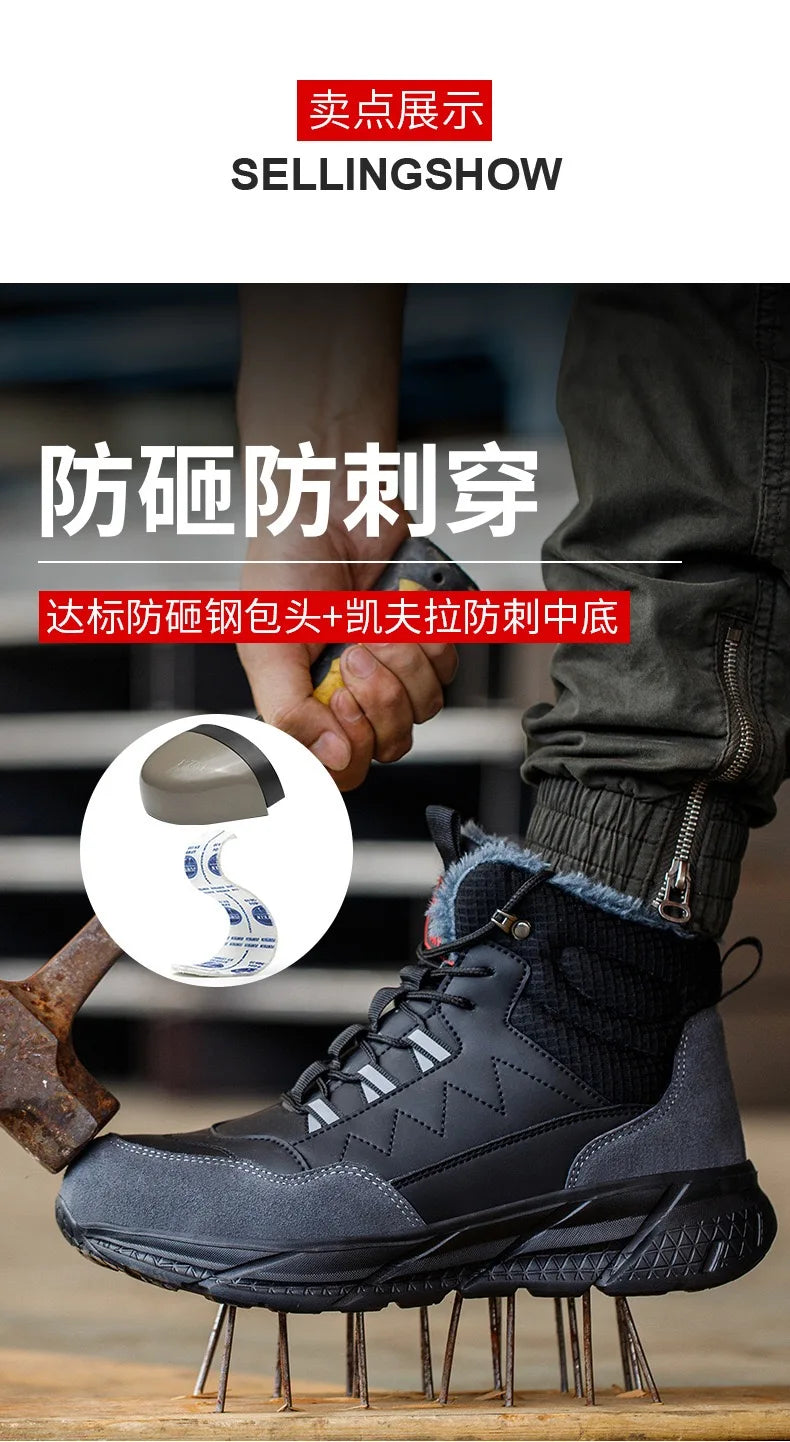 Zapatos de seguridad para electricistas, aislantes de 6 kV, antiaplastamiento y antiperforación, calzado de seguridad para hombres, para obras de construcción, zapatos de algodón.