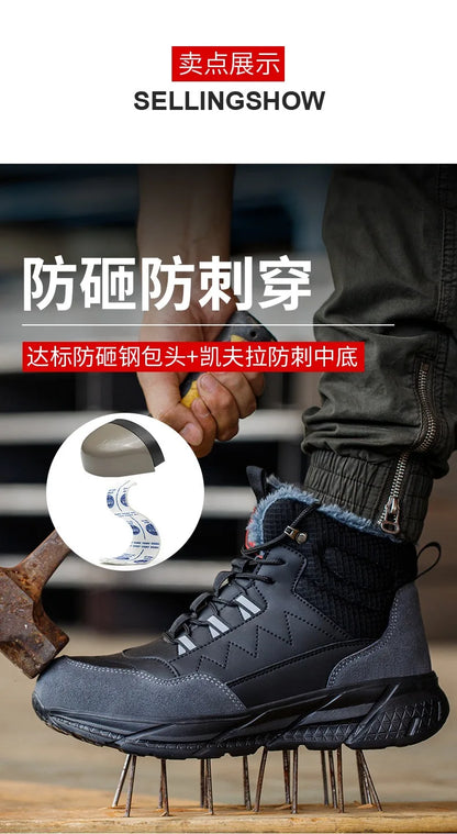 Zapatos de seguridad para electricistas, aislantes de 6 kV, antiaplastamiento y antiperforación, calzado de seguridad para hombres, para obras de construcción, zapatos de algodón.