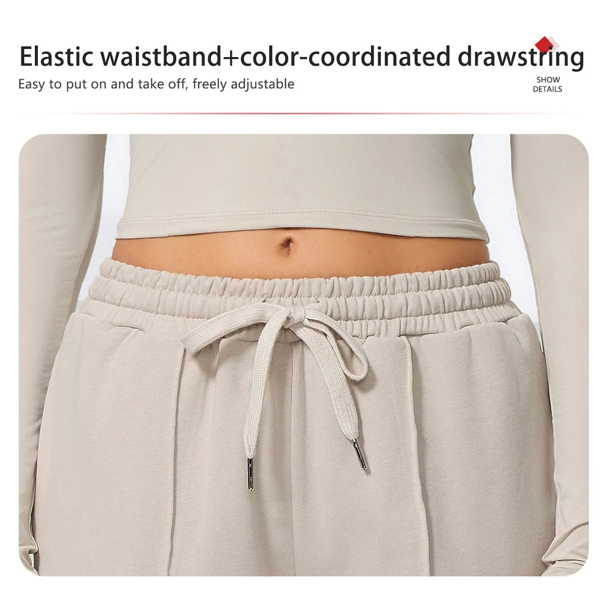 Pantalones largos de yoga para mujer, cálidos para invierno y otoño, para gimnasio, entrenamiento, estilo holgado, deportivos, de cintura alta, con cordón ajustable.