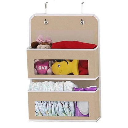 Organizador de almacenamiento colgante de 5 estantes, con puerta trasera, antivuelco, 5 bolsillos de gran capacidad, ideal para dormitorio y baño.