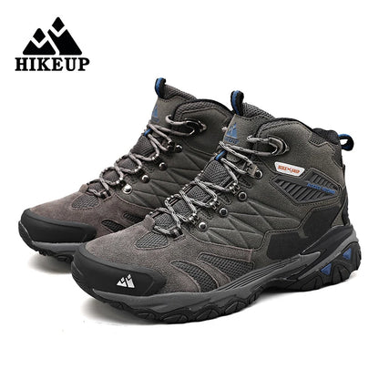 Botas de invierno HIKEUP para hombre, botas de senderismo para exteriores, de ante, de caña alta, impermeables, tácticas, de combate, militares.