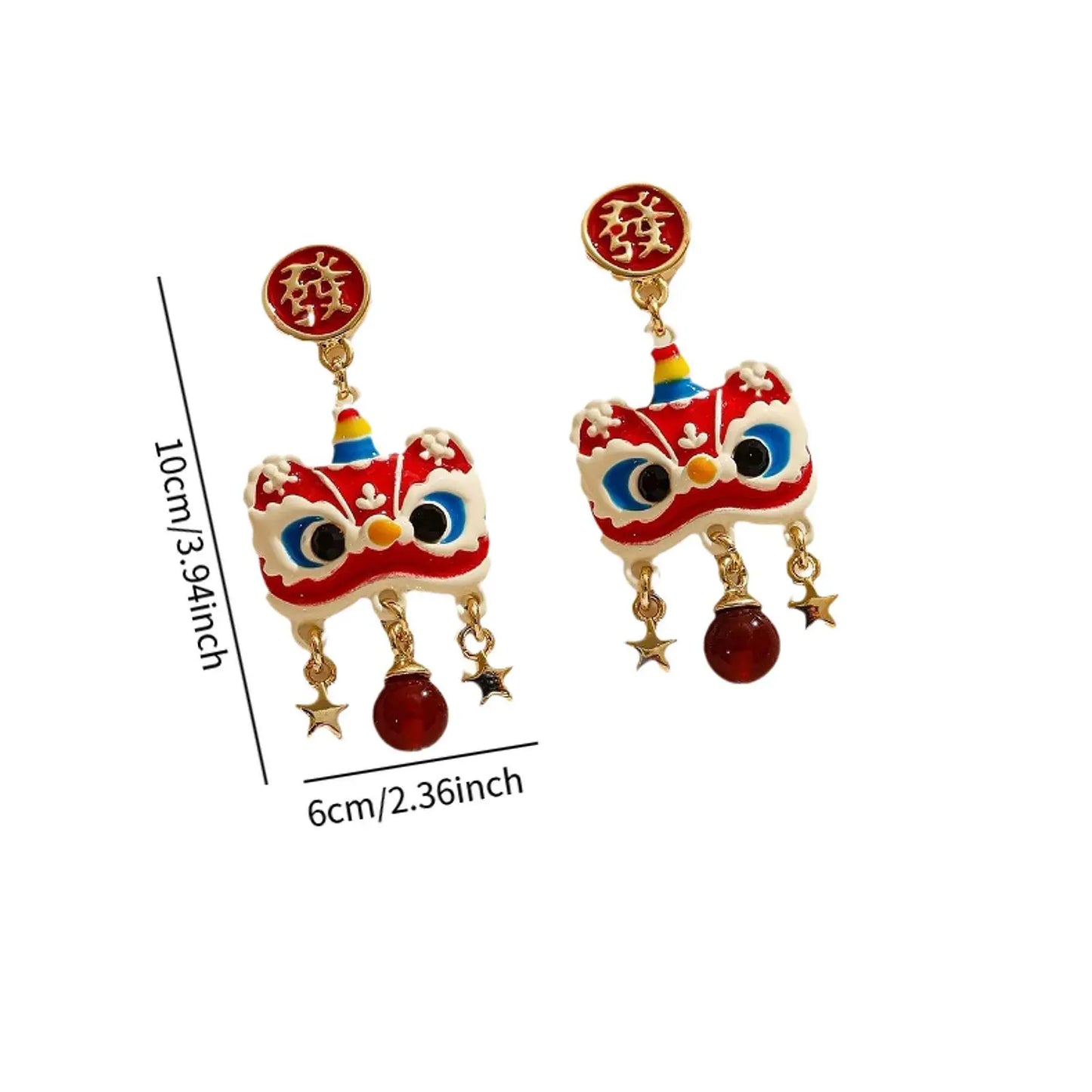 Pendientes colgantes de Año Nuevo chino, accesorios de joyería para las fiestas.