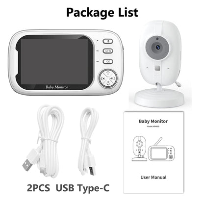 Monitor de bebé inalámbrico Cdycam de 3,5 pulgadas con visión nocturna, monitoreo de temperatura, audio bidireccional, cámara de seguridad para niñera.