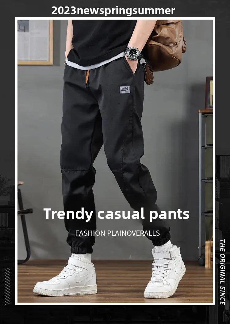 Pantalones casuales de hombre de corte holgado y a la moda, ideales para otoño e invierno. Estilo deportivo clásico y sencillo. Cómodos pantalones holgados para el trabajo.