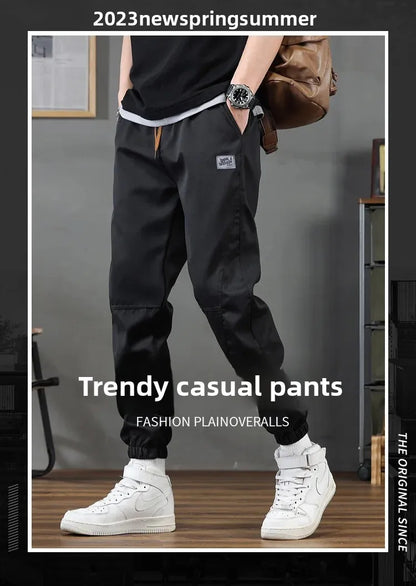 Pantalones casuales de hombre de corte holgado y a la moda, ideales para otoño e invierno. Estilo deportivo clásico y sencillo. Cómodos pantalones holgados para el trabajo.