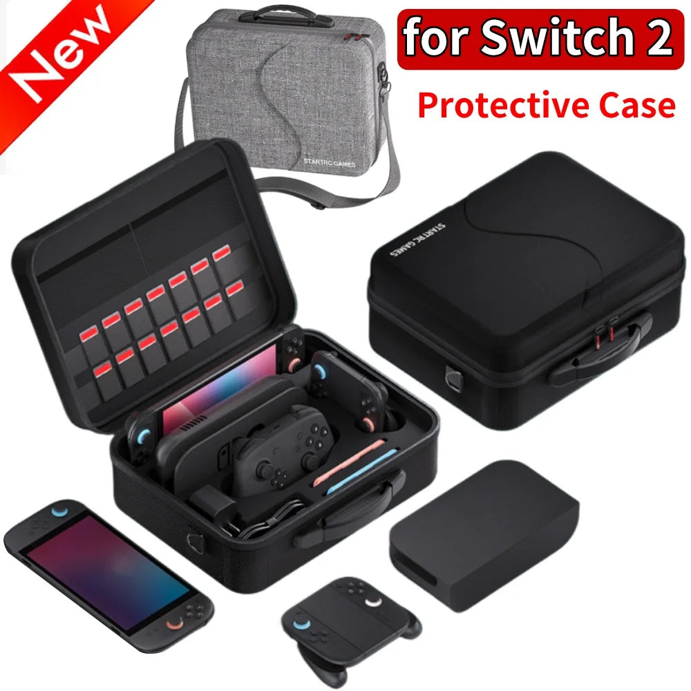 Bolsa para consola de juegos Switch 2, mando, accesorios, estuche rígido, estuche de viaje, estuche de transporte, accesorios.