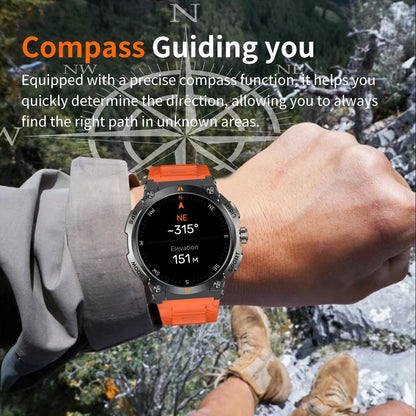 LIGE - Nuevo reloj inteligente con GPS para hombre, llamadas Bluetooth, batería grande de 400 mAh, pantalla AMOLED de 1,43 pulgadas, voz IA, IP68, resistente al agua