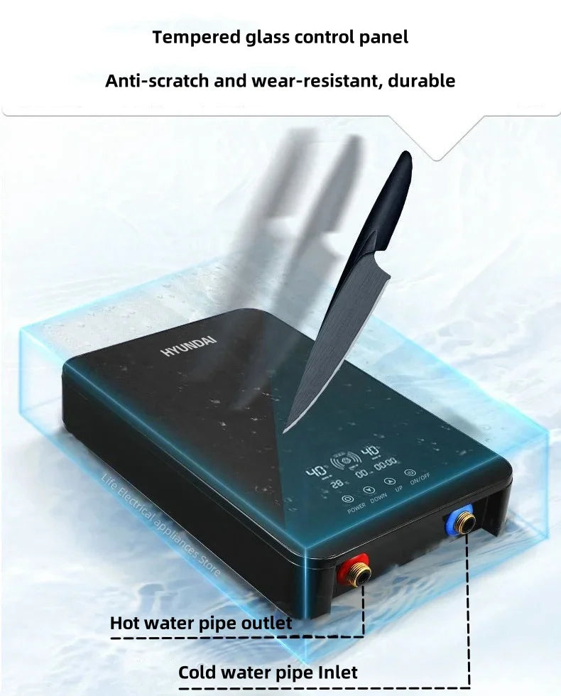 Calentador de agua eléctrico inteligente sin tanque, máquina de agua caliente rápida para el hogar, baño de hotel o apartamento, ducha de agua caliente