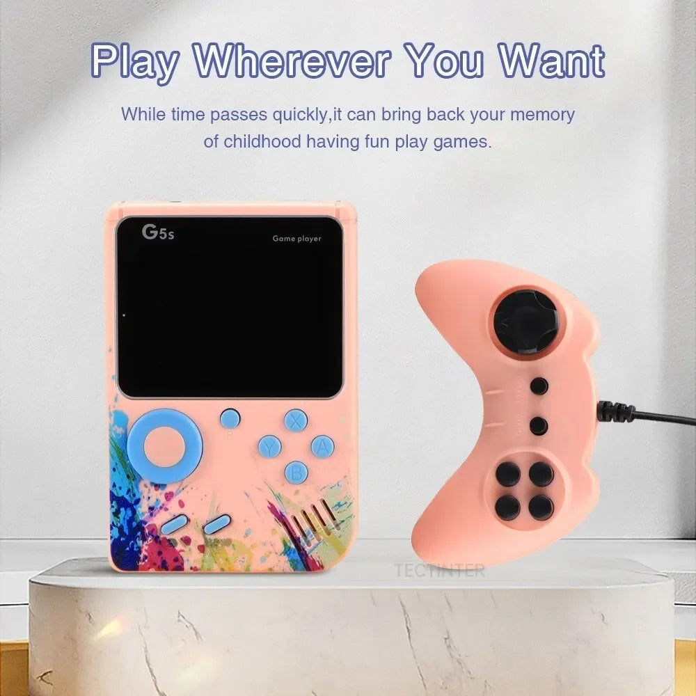 Nueva consola de videojuegos G5S de 2,4 pulgadas, miniconsola portátil retro con 500 juegos integrados, salida AV y compatible con 2 jugadores.