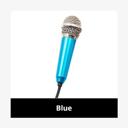 Micrófono de estudio estéreo portátil de 3,5 mm para karaoke, mini micrófono para teléfono inteligente, portátil, PC de escritorio, micrófono de audio de mano.
