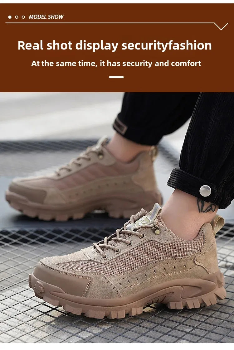 Spring New Men's Steel Toe Safety Shoes Breathable Work Shoes Anti Crush And Piercing High Temperature Resistant Wear Proof