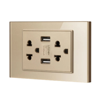 Adaptador de enchufe Herepow serie 118, enchufe de pared estándar americano con doble puerto USB, para electrodomésticos inteligentes, tipo C, carga rápida de 3,1 A.