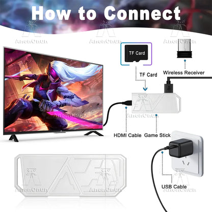 Consola de videojuegos 4K con más de 41 000 juegos, emulador Emuelec 9, entretenimiento familiar, retro arcade, TV, con 2 mandos.