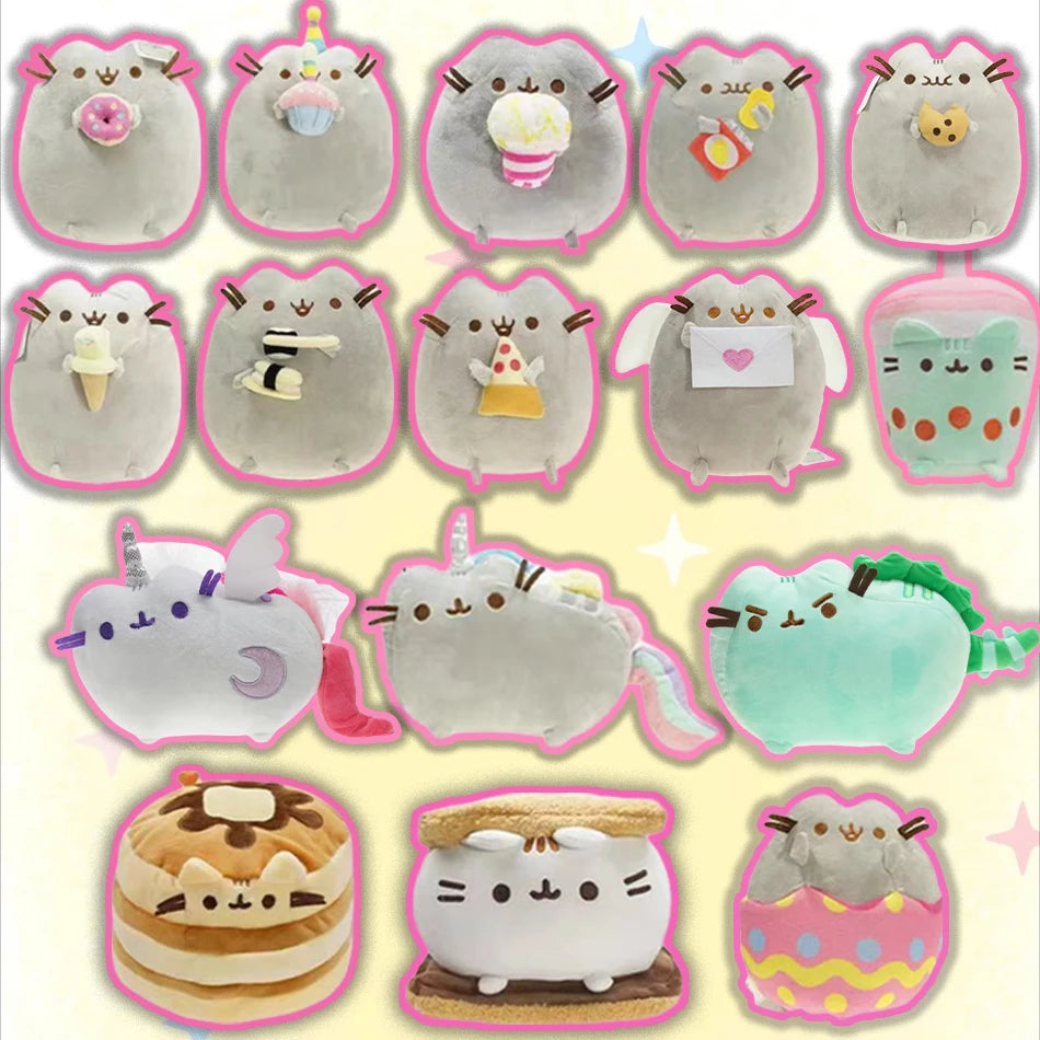 Juguete para gatos, juguete de peluche de Animal suave, almohada de gatito blanco y gris, regalo de cumpleaños, juguetes para mascotas Deco