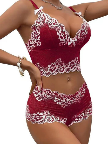 Conjunto de lencería sexy con sujetador, ropa interior sexy para mujer, bragas exóticas, lencería transparente de encaje con entrepierna abierta, disfraces eróticos porno.