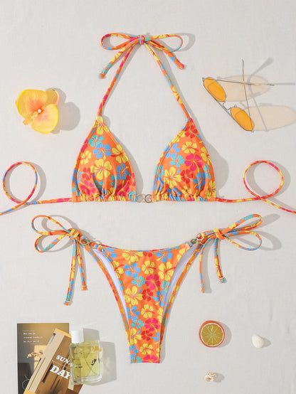 Conjunto de bikini para mujer, novedad de 2025, con tiras laterales ajustables, traje de baño de alta gama, sexy, de dos piezas, para playa, de verano, push up.