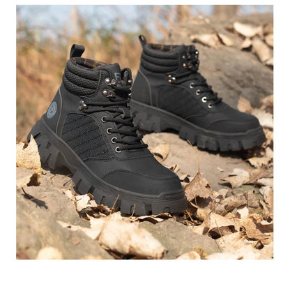 Zapatos de seguridad con puntera de acero para hombre, botas de trabajo indestructibles, zapatos de seguridad ligeros, zapatillas protectoras para caminar, antiaplastamiento y antipinchazos.