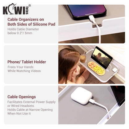 Estante de noche para cama, mesita de noche debajo del colchón, organizador de dormitorio, almacenamiento de cama, mesita de noche, bandeja de noche para cama con somier