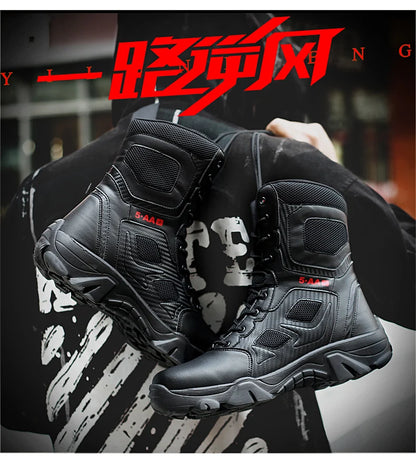 Botas tácticas para hombre, nuevas, de invierno, para combate, hasta el tobillo, antideslizantes, para trabajo, seguridad, botas militares, impermeables, para motocicleta.
