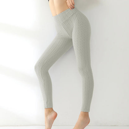 Pantalones de yoga HANRAN de cintura alta con estampado de burbujas 2025 - Leggings transpirables para entrenamiento con efecto push-up y realce de glúteos para mujer