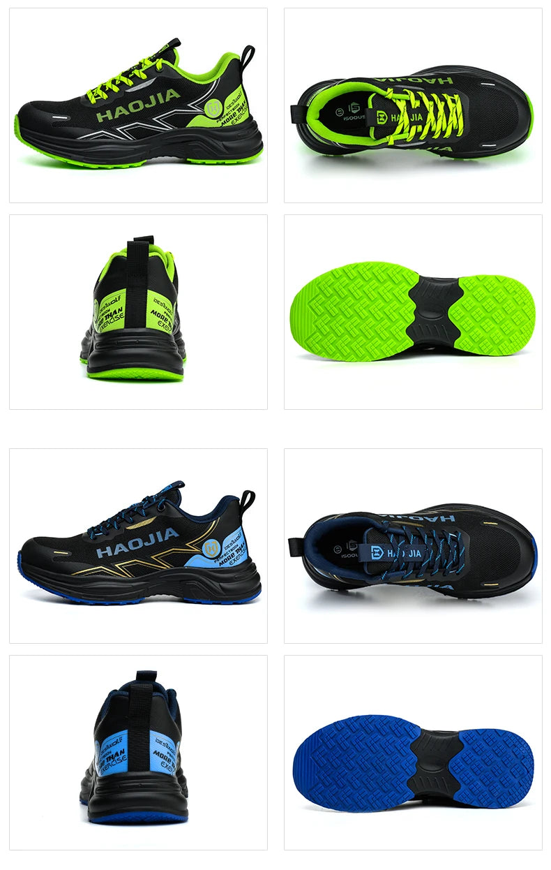 Zapatos de seguridad ligeros para hombre, antirotura, antipinchazos, zapatillas de trabajo, botas de seguridad protectoras, zapatos de trabajo con puntera de acero.