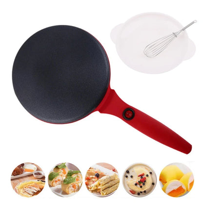Máquina para hacer panqueques antiadherente de 110 V y 220 V para el hogar, sartén eléctrica para hornear crepes, calentamiento instantáneo, rollos de primavera, masa, freír y asar.