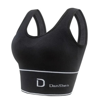 Chaleco deportivo para mujer, sin aros de acero, ropa interior a prueba de golpes, top de tubo, ropa exterior, combinable, espalda en forma de U, talla grande.