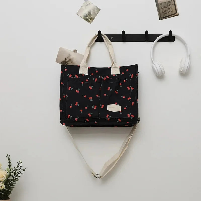 Bolso de mano con estampado floral de gran capacidad y moderno, de un solo hombro, de color puro, para mujer, informal y elegante, con forro de poliéster suave.