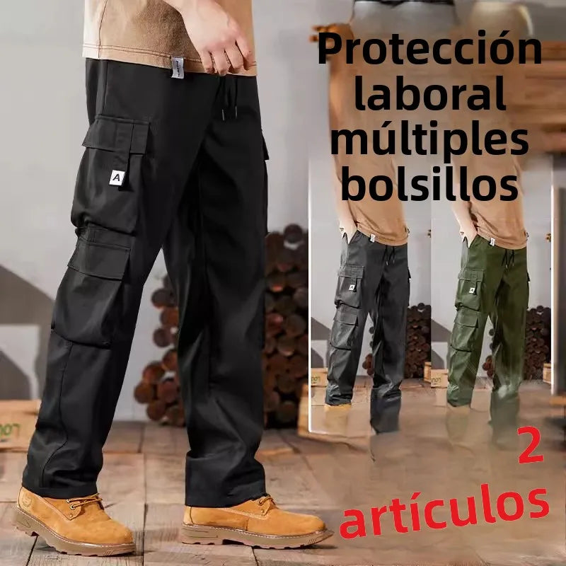 Pantalones de trabajo para hombre, de pierna recta, estilo casual, resistentes, tipo cargo, para trabajos pesados, transpirables y cómodos, estilo militar.