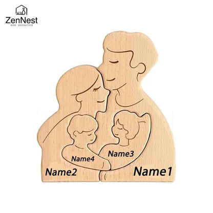 Decoraciones de madera con nombre personalizado, rompecabezas personalizados, decoraciones cálidas para el hogar, regalos cálidos para el Día de la Madre y el Día del Padre.